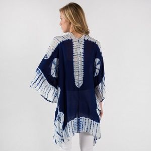 Blue Tie-dye Print Kimono